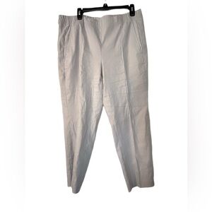 J. Jill Linen Stretch Pull-On Capri Pants, Light Gray, Relaxed Straight Leg
